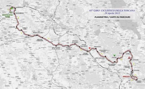 Streckenverlauf Giro della Toscana 2012
