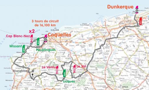 Streckenverlauf 4 Jours de Dunkerque / Tour du Nord-pas-de-Calais 2012 - Etappe 1
