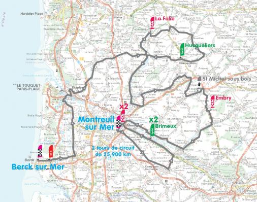 Streckenverlauf 4 Jours de Dunkerque / Tour du Nord-pas-de-Calais 2012 - Etappe 2