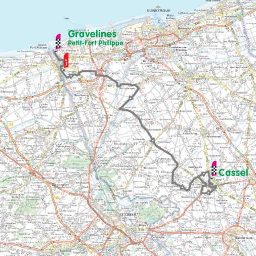 Streckenverlauf 4 Jours de Dunkerque / Tour du Nord-pas-de-Calais 2012 - Etappe 4