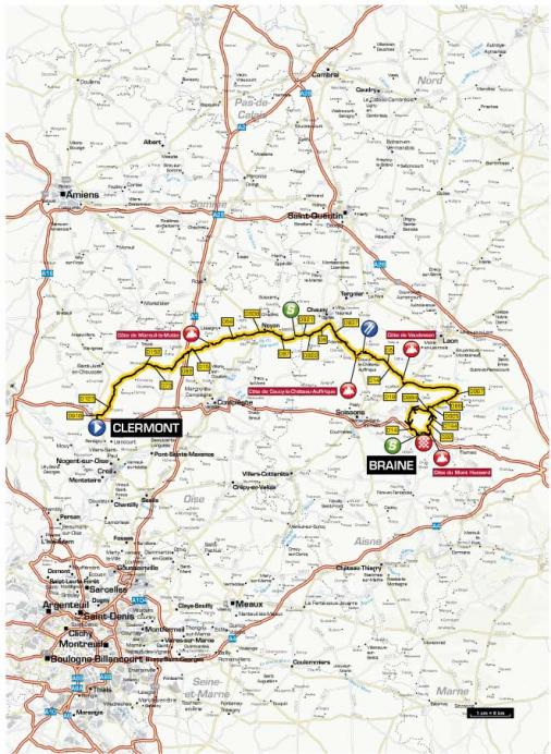 Streckenverlauf Tour de Picardie 2012 - Etappe 1