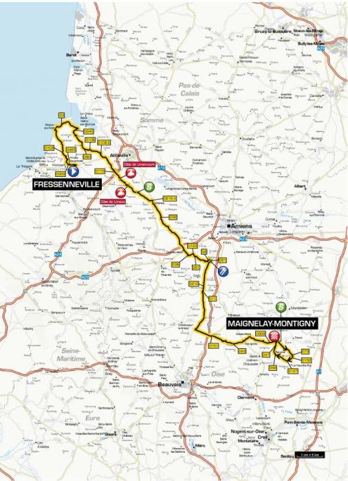 Streckenverlauf Tour de Picardie 2012 - Etappe 3