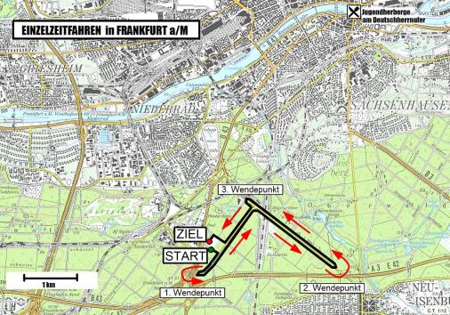 Streckenverlauf Int. 3 - Etappenfahrt der Rad-Junioren 2012 - Etappe 1