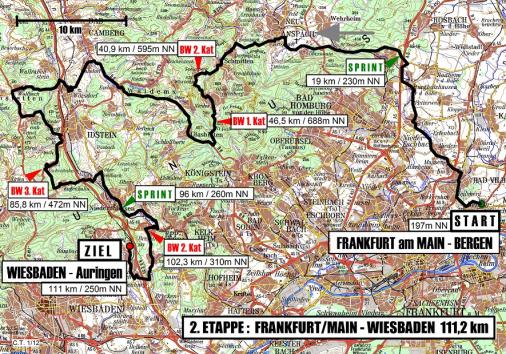 Streckenverlauf Int. 3 - Etappenfahrt der Rad-Junioren 2012 - Etappe 2