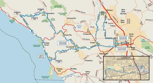 Streckenverlauf Amgen Tour of California 2012 - Etappe 1