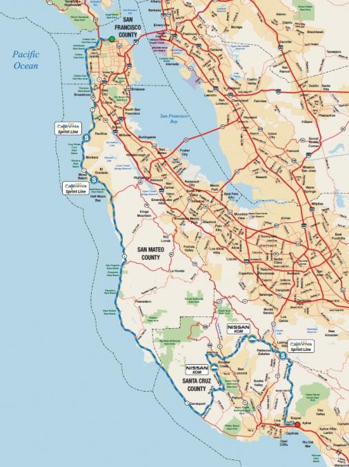 Streckenverlauf Amgen Tour of California 2012 - Etappe 2