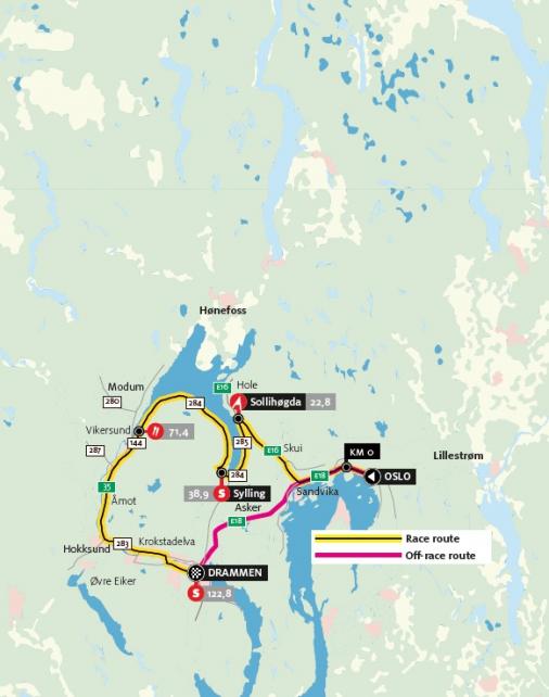 Streckenverlauf Glava Tour of Norway 2012 - Etappe 2