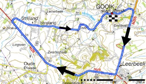 Streckenverlauf Gooik-Geraardsbergen-Gooik 2012, kleine Runde