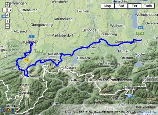 Streckenverlauf Bayern-Rundfahrt 2012 - Etappe 2