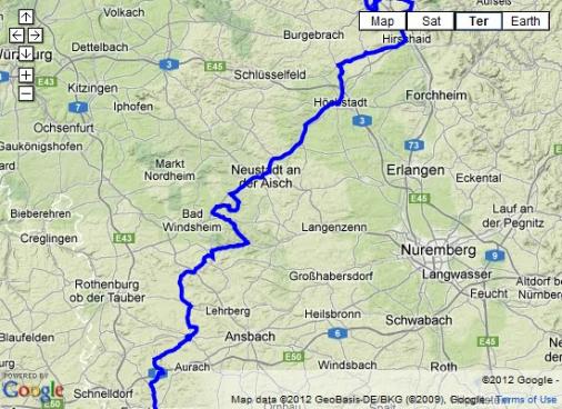 Streckenverlauf Bayern-Rundfahrt 2012 - Etappe 5