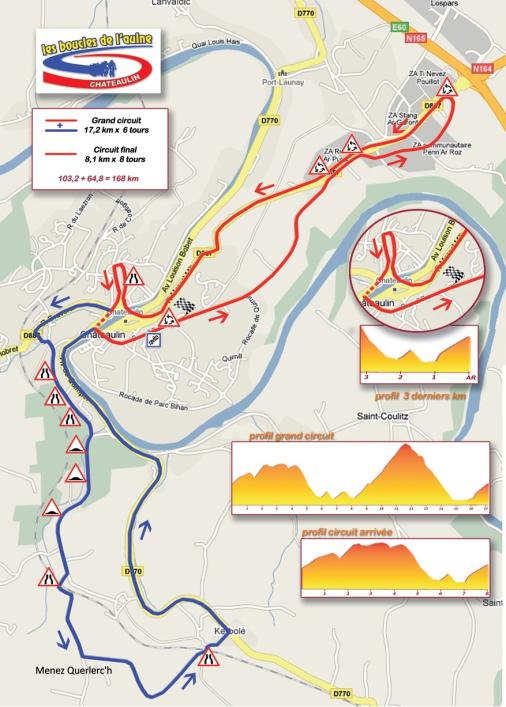 Hhenprofil & Streckenverlauf Boucles de lAulne - Chteaulin 2012