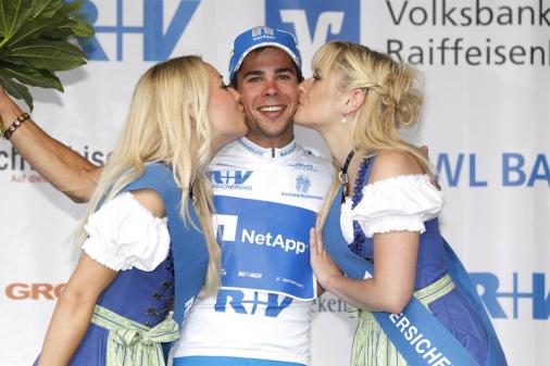 Michael Schwarzmann erobert das Trikot des besten Nachwuchsfahrers in Bayern (Foto: Roth/Team NetApp)