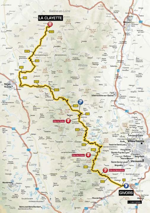 Streckenverlauf Critrium du Dauphin 2012 - Etappe 3