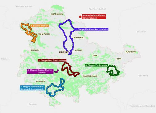 Streckenverlauf Internationale Thringen-Rundfahrt U23 2012
