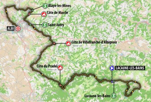 Streckenverlauf Route du Sud - la Dpche du Midi 2012 - Etappe 1