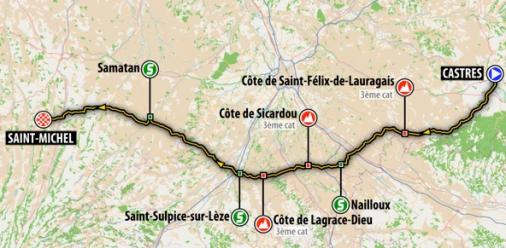 Streckenverlauf Route du Sud - la Dpche du Midi 2012 - Etappe 2