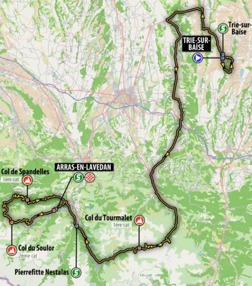 Streckenverlauf Route du Sud - la Dpche du Midi 2012 - Etappe 3