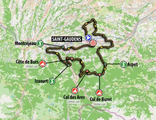 Streckenverlauf Route du Sud - la Dpche du Midi 2012 - Etappe 4