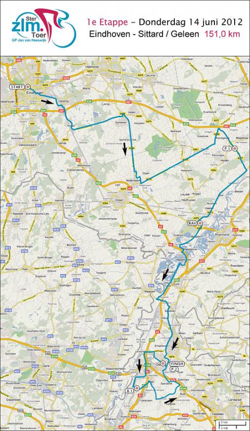 Streckenverlauf Ster ZLM Toer GP Jan van Heeswijk - Etappe 1