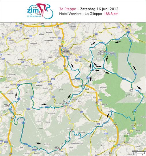 Streckenverlauf Ster ZLM Toer GP Jan van Heeswijk - Etappe 3