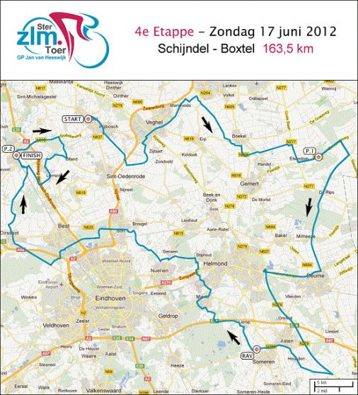 Streckenverlauf Ster ZLM Toer GP Jan van Heeswijk - Etappe 4