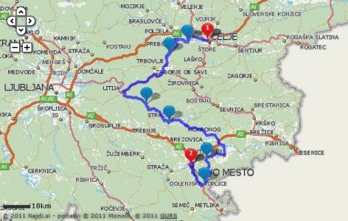 Streckenverlauf Tour de Slovnie 2012 - Etappe 1