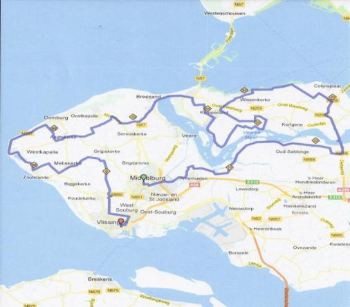 Streckenverlauf Rabo Ster Zeeuwsche Eilanden 2012 - Etappe 2