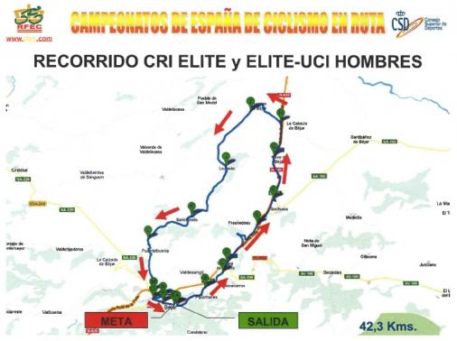 Streckenverlauf Nationale Meisterschaften 2012: Spanien - Einzelzeitfahren Mnner Elite
