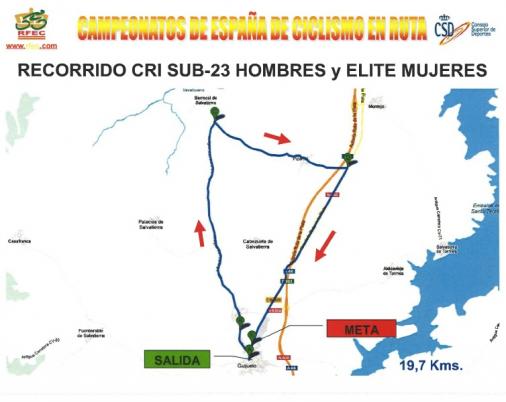 Streckenverlauf Nationale Meisterschaften 2012: Spanien - Einzelzeitfahren Frauen Elite & Mnner U23