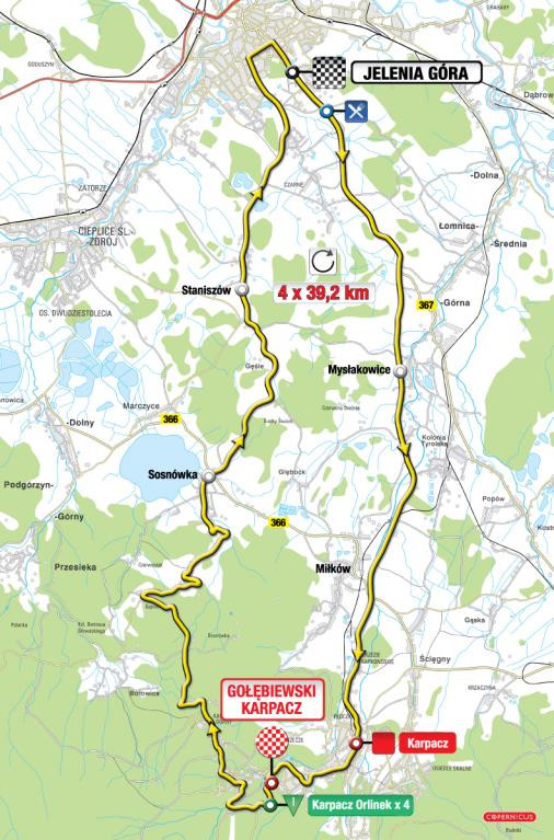 Streckenverlauf Tour de Pologne 2012 - Etappe 1