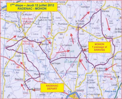 Streckenverlauf Tour de Bretagne Fminin 2012 - Etappe 1
