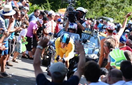 Bradley Wiggins siegt berlegen beim Zeitfahren auf der 9. Etappe der Tour de France 2012 (Foto: letour.fr)