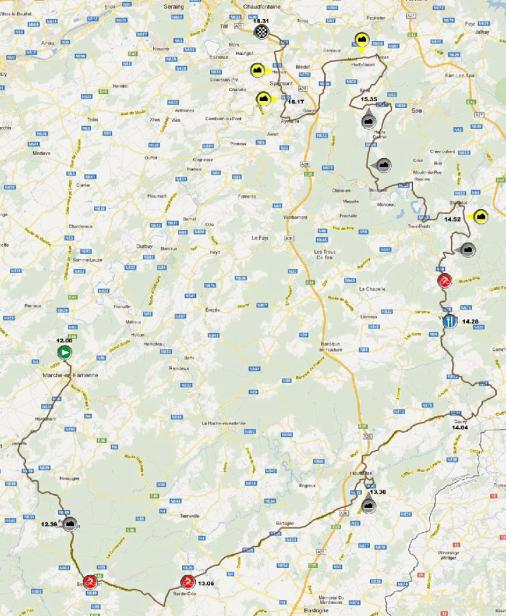 Streckenverlauf Tour de Wallonie 2012 - Etappe 3