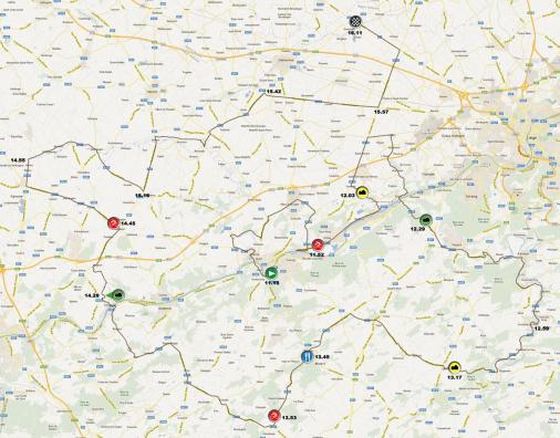 Streckenverlauf Tour de Wallonie 2012 - Etappe 4