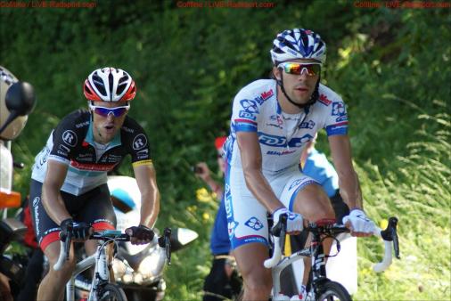 Tour de France 8. Etappe Cte de la Caquerelle - die Verfolger - Tony Gallopin und der sptere Etappensieger Thibaut Pinot