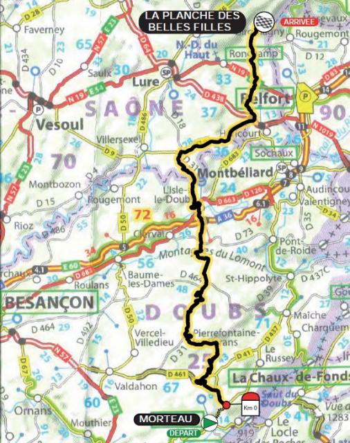 Streckenverlauf La Route de France 2012 - Etappe 7