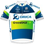 Trikot Orica - GreenEDGE (OGE) 2012 (Bild: UCI)