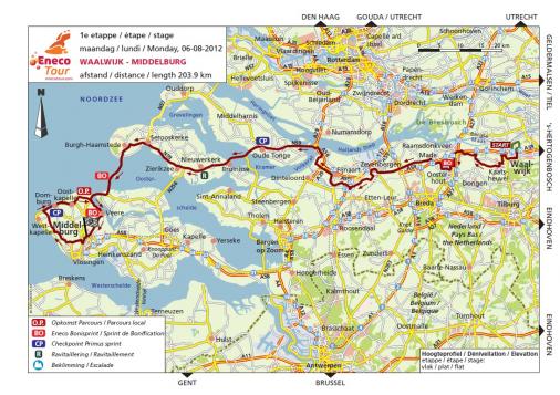 Streckenverlauf Eneco Tour 2012 - Etappe 1