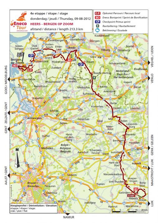 Streckenverlauf Eneco Tour 2012 - Etappe 4