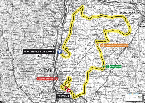 Streckenverlauf Tour de lAin - La route du progrs 2012 - Etappe 1
