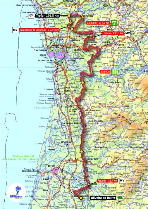 Streckenverlauf Volta a Portugal em Bicicleta - Etappe 2