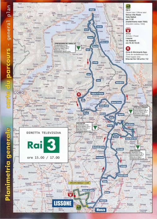 Streckenverlauf Coppa Agostoni - giro della Brianza 2012