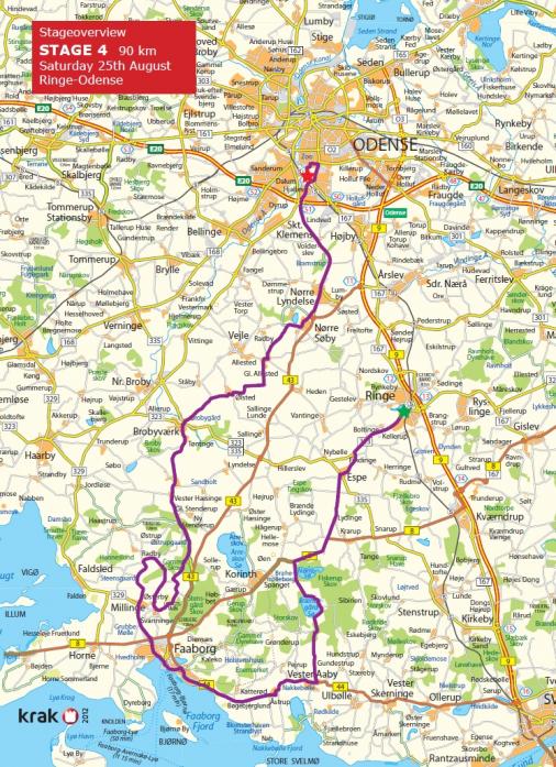 Streckenverlauf Post Danmark Rundt 2012 - Etappe 4