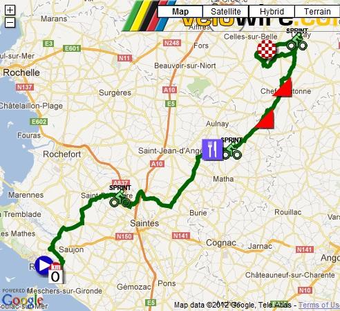 Streckenverlauf Tour du Poitou Charentes 2012 - Etappe 2