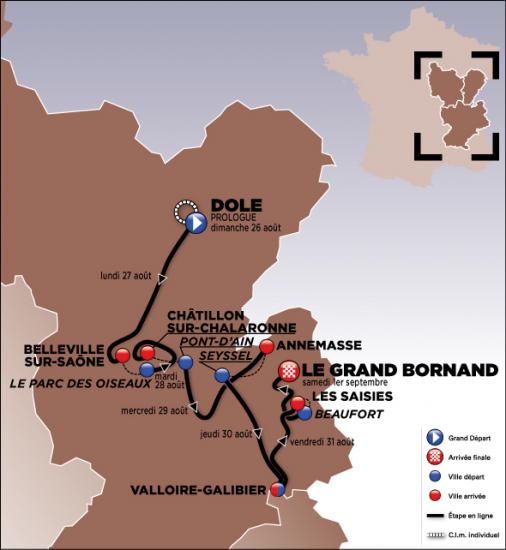 Streckenverlauf Tour de l´Avenir 2012