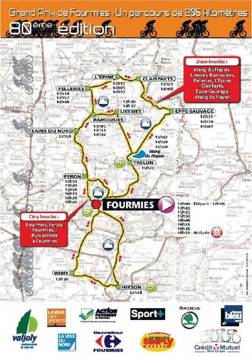 Streckenverlauf GP de Fourmies / La Voix du Nord 2012