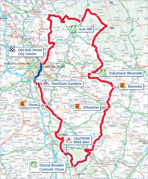 Streckenverlauf Tour of Britain 2012 - Etappe 5