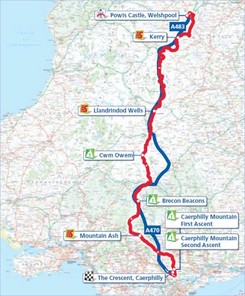 Streckenverlauf Tour of Britain 2012 - Etappe 6