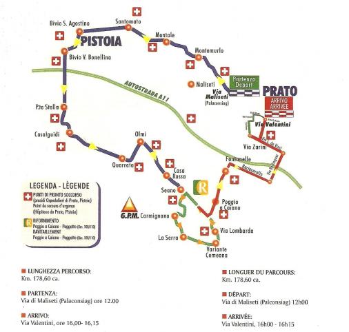 Streckenverlauf GP Industria & Commercio di Prato 2012