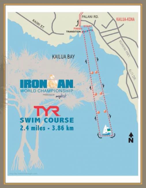 Ironman Hawaii 2012 - Karte Schwimm-Strecke